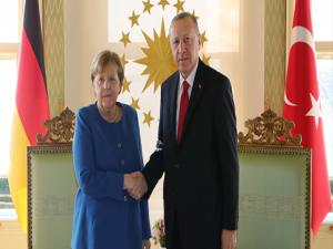 Cumhurbaşkanı Erdoğan Almanya Başkanı Merkel ile görüştü