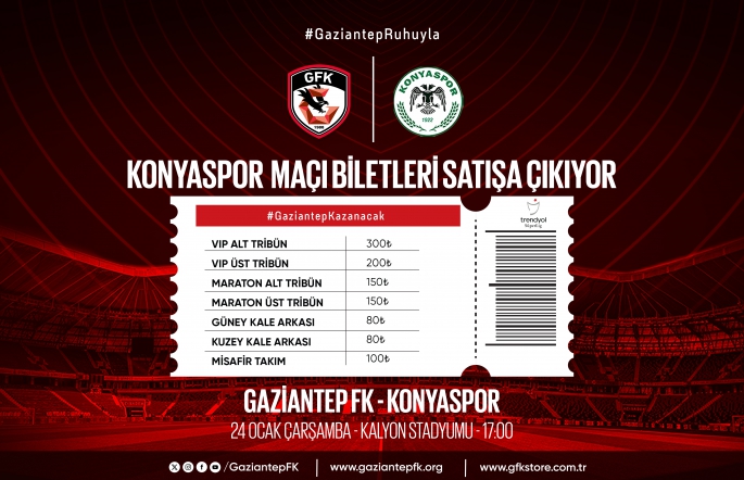 KONYASPOR MAÇI BİLETLERİ SATIŞA