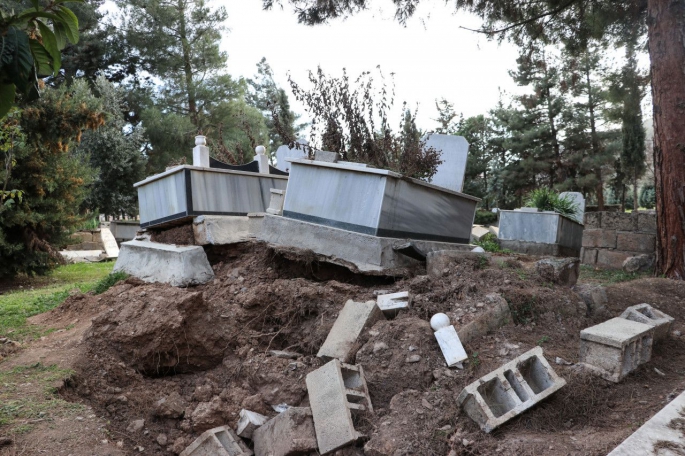 MEZARLIKLARDA VE CAMİİLERDE DEPREM ETKİSİ