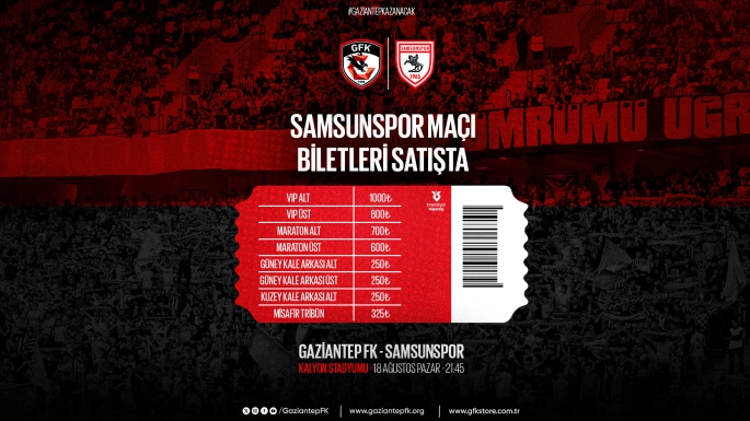     SAMSUNSPOR MAÇI BİLETLERİ SATIŞTA