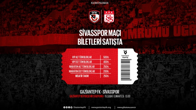 SİVASSPOR MAÇI BİLETLERİ SATIŞTA